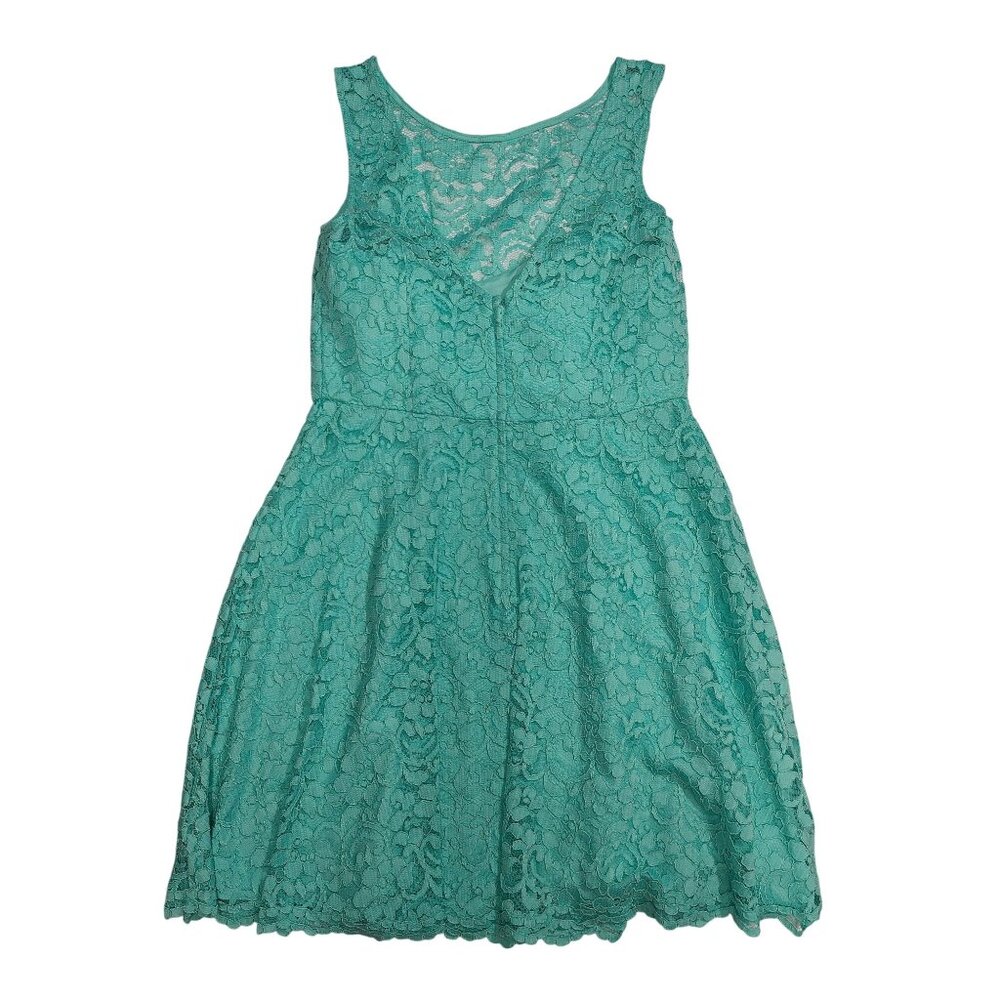 Davids Bridal Short Lace High Neck Dress Size 10 Spa Color